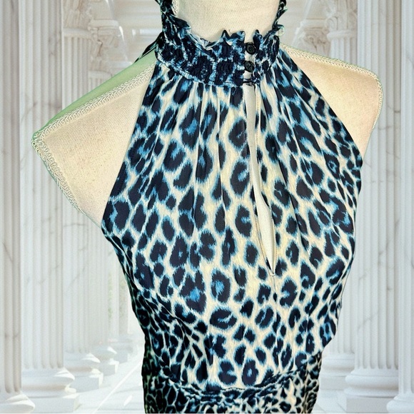 NWT A.L.C. ‘Cody’ Silk Blue Leopard Print Mini Dress Size 0 - Picture 8 of 16